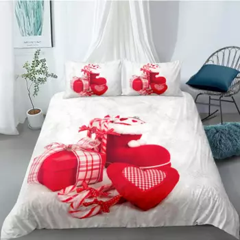 3D белое одеяло, чехлы, Рождественский комплект пододеяльников, подушки, простыня, полный, двойной, односпальный, двуспальный, Королевский размер 210*210 см, подарок, постельное белье