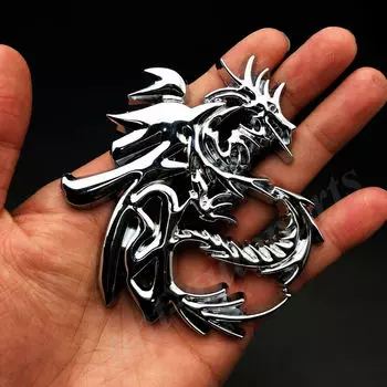 3D большой металлический хромированный китайский дракон персонаж автомобиль эмблема значок наклейка наклейка