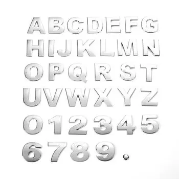 3D буквы алфавита «сделай сам», хромированная и черная наклейка для автомобиля, цифровой значок, логотип, Аксессуары для мотоцикла, 45 и 25 мм
