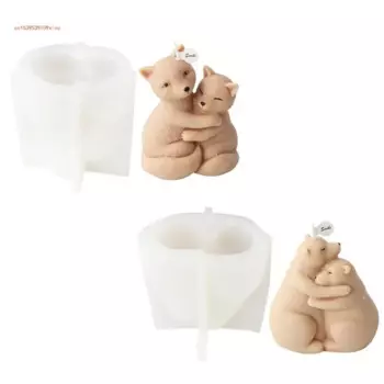 3D форма для свечей из смолы, форма для объятий, лисиц, медведей, ароматические свечи, эпоксидная форма, сделай сам, гипсовые