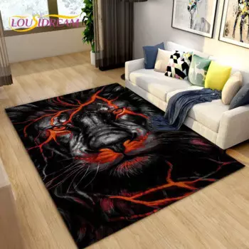 3D коврик с рисунком льва из мультфильма, коврик для гостиной, спальни, дивана, Придверный коврик, украшение для кухни, нескользящий напольный коврик для детей