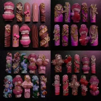 MINISO 3D дизайн груди с зубами губ накладные ногти