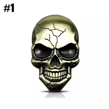 3D Металлическая Эмблема Черепа Дьявола, Автомобильная Наклейка, Хромированная Отделка, Авто Значок