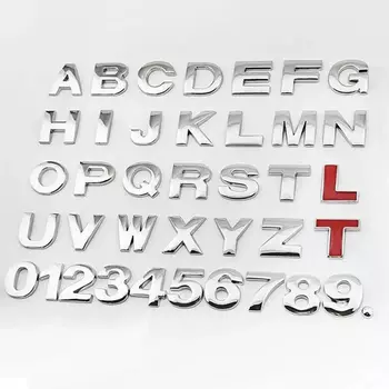 3D металлические 45 мм 25 мм автомобильные буквы алфавита эмблема цифры хромированная маркировка автомобильная наклейка логотип багажника буквы эмблема для Hyundai Toyota