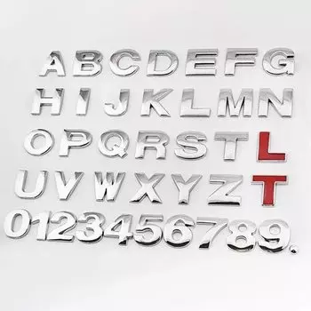 3D металлические 45 мм 25 мм автомобильные буквы алфавита эмблема цифры хромированная маркировка автомобильная наклейка логотип багажника буквы эмблема для Hyundai Toyota