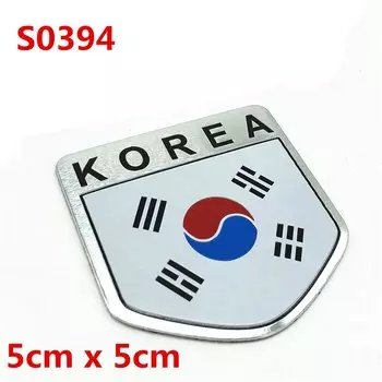 3D металлический корейский национальный флаг значок автомобиля передняя решетка решетка эмблема наклейка гоночная спортивная наклейка для Hyundai Kia Renault
