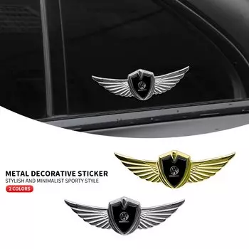 3D металлический сплав, эмблема с крыльями, наклейка на боковую отметку автомобиля, наклейка на багажник для Volkswagen Mercedes Benz Alfa Romeo Renault MINI Seat