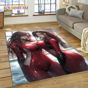 3D мультяшный аниме игровой персонаж Сексуальные Кружевные Девушки ковер для дома гостиная спальня диван Придверный коврик Декор, несоскальзывающий коврик