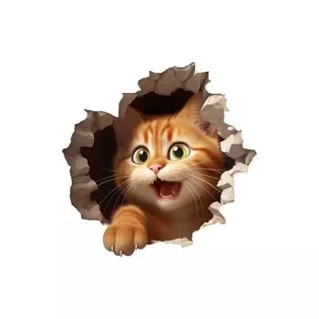 3D наклейки с мышью и кошкой ПВХ