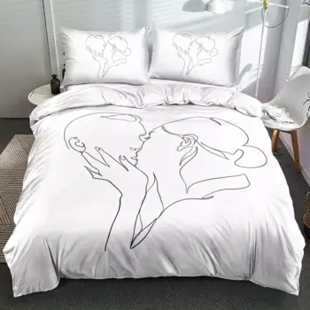 3D нестандартной конструкции пододеяльник комплекты съемки посвященной дню Святого Валентина постельное белье любителей Стёганое одеяло чехол 3 предмета в комплекте один двойной King Размеры белый постельное белье