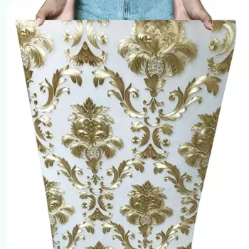 3D обои в европейском стиле, роскошные золотые дамасские обои в рулоне, гостиная, телевизор, диван, спальня, домашний декор, виниловые обои из ПВХ