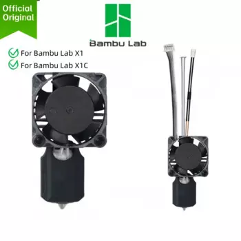 3D-принтер Bambu Lab серии X1, 0,2 мм, нержавеющая сталь 0,4/0,6/0,8 мм, сопло из закаленной стали, металлический вентилятор с горячим концом для обновления X1 X1C