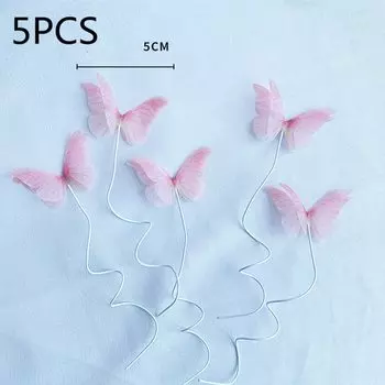 3D розовые бабочки для торта Wohltao