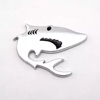 3D счастливая Акула, автомобильная эмблема, хромированный значок, автомобильная наклейка на бампер, крыло, окно