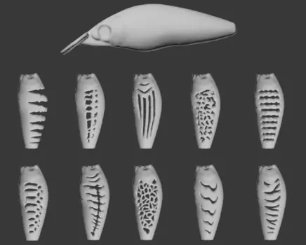 3D Трафарет wLure из твердого пластика для дальнего перехода веса Джеркбейт рыболовные приманки UPM583