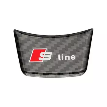 3D углеродное волокно, черный логотип Audi S Line, эмблема, значок на руль автомобиля, наклейка для Audi A3 A4 A5 A6 A7 S3 Q5 Q7 Q2 Q3 Accrssorie