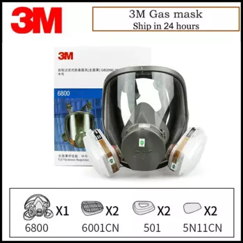 3M 6800 + 6001 Полумаска для лица Респиратор Оновленные лабораторные противогазы формальдегид NIOSH & LA Satandards Защитная маска R82027