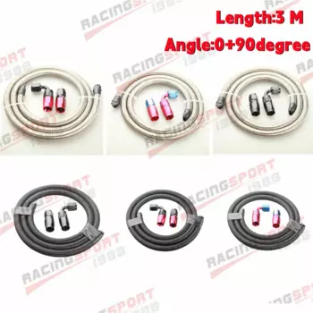 3M AN4 AN6 AN8 AN10 AN12 Топливный шланг Масло Газовый радиатор Шланг Линия Трубка из нержавеющей стали Плетеный CPE Резиновые фитинги 0 45 90 градусов