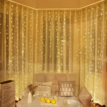 HNXADZ светодиодная гирлянда для штор, теплый белый