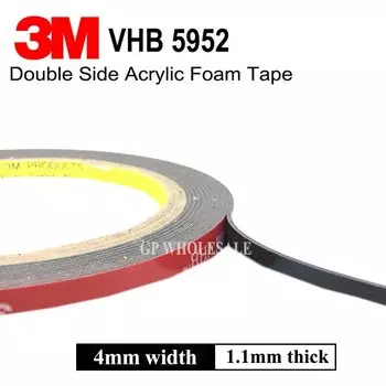 3M VHB 5952 Двусторонняя клейкая лента черная 4 мм x 3 м