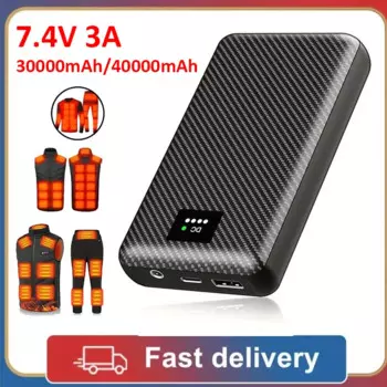 40000 мАч Power Bank DC 7,4 В Портативное зарядное устройство Внешняя батарея для обогрева жилета куртка шарф перчатки электрическое нагревательное оборудование