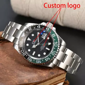 40,5 мм автоматические Серебристые мужские часы для дайвинга NH34 механизм керамический ободок водонепроницаемые наручные часы сапфир GMT чехол 20 Ремешок