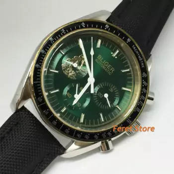 40 мм Bliger Мужские Роскошные автоматические механические часы Серебряный чехол зеленый циферблат светящиеся водонепроницаемые мужские часы подарок b121-3