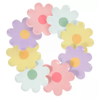 40 Pcs Flower Plate Decoration Party Dinnerware Decorate Tableware Paper Festive Plates Child Appetizer