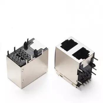40 шт./лот два порта RJ45 8P8C женский 2*1 разъем/разъем вверх-вниз соединенный стальной щит сеть модульная