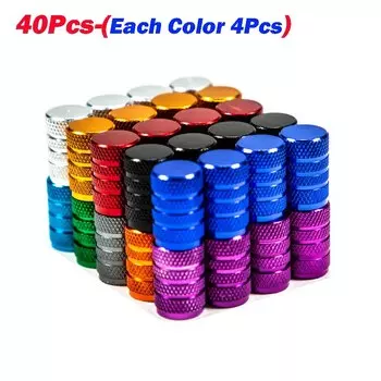 40 шт./лот, колпачки для клапанов штока шин, алюминиевые автомобильные пылезащитные колпачки для воздушных портов колес, крышка