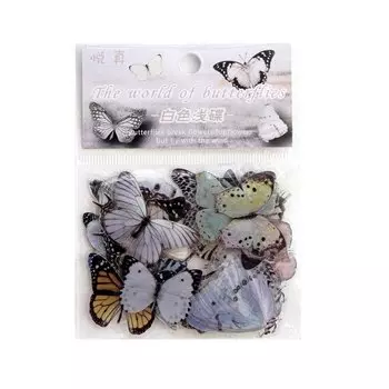 40 шт./упак., наклейки серии «Бабочки», художественный коллаж, мусорный журнал, сделай сам, скрапбукинг, ПЭТ, водонепроницаемые, эстетические наклейки для рукоделия