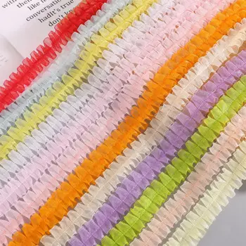 40 Yards Single Color Snow/Yarn Falbala Ruffled Skirt Edge Ribbon 25MM Fold Lotus leaf Hair Bows DIY Crafts Handmade Accessories
