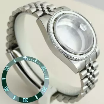 40mm Diving Watch Case Jubilee Bracelet Luminous Bezel For Submariner Seiko NH35 NH36 Miyota 8215 ETA 2824 Movement 28.5mm Dial
