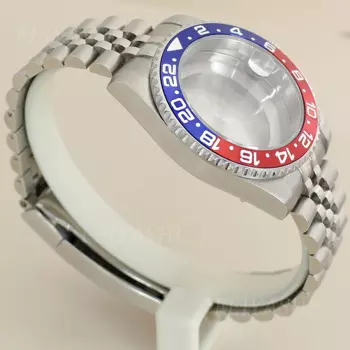 40mm Men's Watch Case 5-link Bracelet Dual Color GMT Bezel For Seiko NH35 NH34 NH36/38 Miyota 8215 ETA 2824 Movement 28.5mm Dial