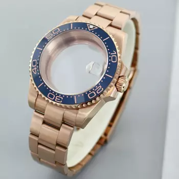 40mm nh36 Watch Case Brushed Bracelet Sapphire For NH35 NH36 NH34/38 8215 2824 Movement For SUB Watch Case Parts 120clicks Bezel