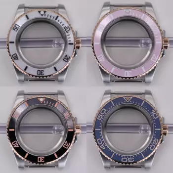 40mm Sterile Watch Case Sapphire Crystal Waterproof For Seiko NH35 NH36 NH34 Miyota8215 ETA2824 Movement 28.5mm Dial Sea-Dweller