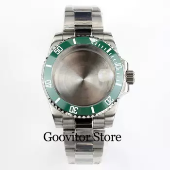 40mm watch case polish oyster bracelet stainless steel sapphire glass fit NH35 NH36 movement waterproof 28.5mm dial submariner