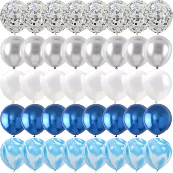 40PCS Blue glitter night blue white Balloons Gender Reveal Wedding Valentine's Day Baby Shower Birthday Globos Party Decorations