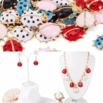 40pcs Ladybug Alloy Enamel Pendants Animal Charms for Diy Keychain Earrings Necklace Jewelry Making Accessories 17x15x4mm