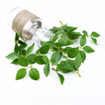 40 шт., искусственные шелковые розы и листья