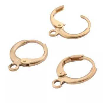 40Pcs Raw Brass Gold French Earring Hook Ear Wire Lever Back Clasps Settings With Loop for DIY Jewelry Making Accessories