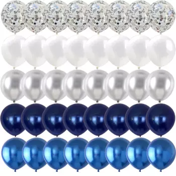 40PCS Silver white metallic blue Balloons Gender Reveal Wedding Valentine's Day Baby Shower Birthday Globos Party Decorations