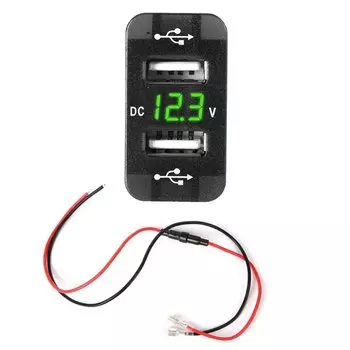 40x20 мм 12 В двойной USB Автомобильное зарядное устройство светодиодный вольтметр адаптер питания для Suzuki Toyota