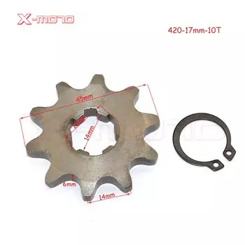 420 10T 11T 12T 13T 14T 15T 16T 17T 18T 19T Зуб 17 мм ID Передняя звездочка двигателя для детали мотоцикла