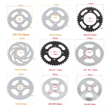 420 цепей 37T/41T/42T/48T/50T/60T зубьев мотоциклетная цепная звездочка задняя звездочка для 110cc 125cc 140cc грязевого питбайка