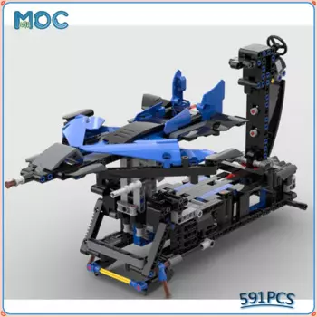 42123 управляемый самолёт, самолет MOC, строительные блоки «сделай сам», креативные идеи, модель, сборные блоки, транспортные игрушки, подарки, 591 шт.