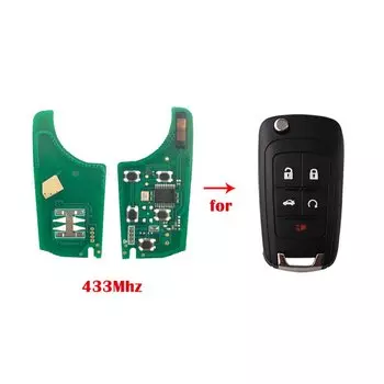 433 МГц 2 кнопки дистанционного ключа для Vauxhall Opel Astra J Corsa E Insignia Zafira C 2009-2015 чип транспондера ID46 315 МГц откидной автомобиль