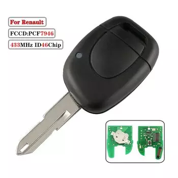 433 МГц дистанционный ключ от автомобиля для Renault Clio II Master Twingo Kangoo символ Scenic Laguna Espace Trafic ID46 PCF7946 чип без вырезанного лезвия