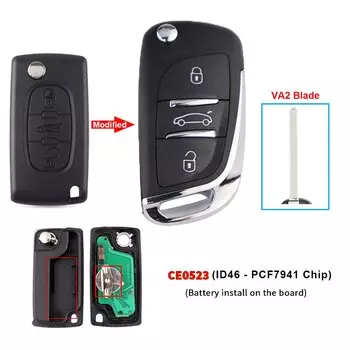 433 МГц для Peugeot 207 306 307 407 807 Partner удаленный автомобильный ключ для Citroen C2 C4 C5 С3 Berlingo ID46 PCF7941 PCF7961 чип ASK/FSK