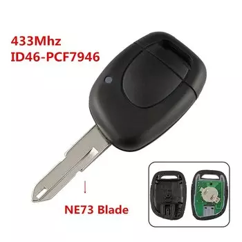 433 МГц ID46 удаленный ключ от автомобиля для Renault Clio II Master Twingo Kangoo 1 2 3 Simbol Scenic Laguna Espace Trafic VAC102/NE73 Blade